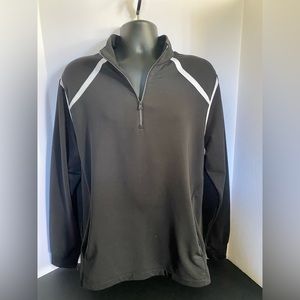 Greg Norman Polo Shirt Mens Medium Black Long Sleeve Play Dry